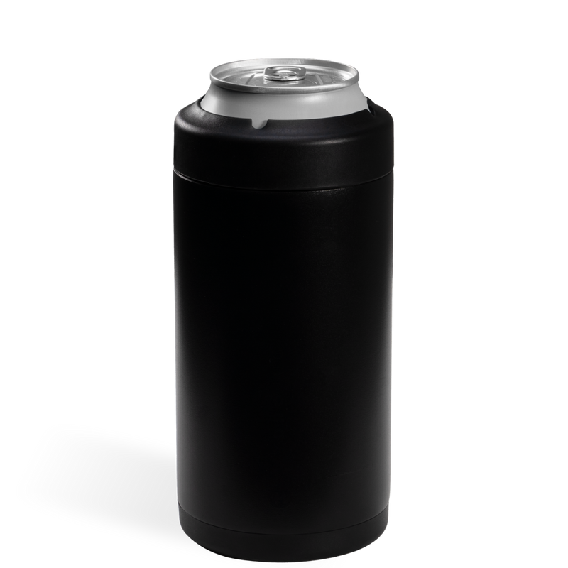 Can Cooler 16oz | 2-in-1 Insulated Tallboy Can Cooler Screw-Top Lock – Black
