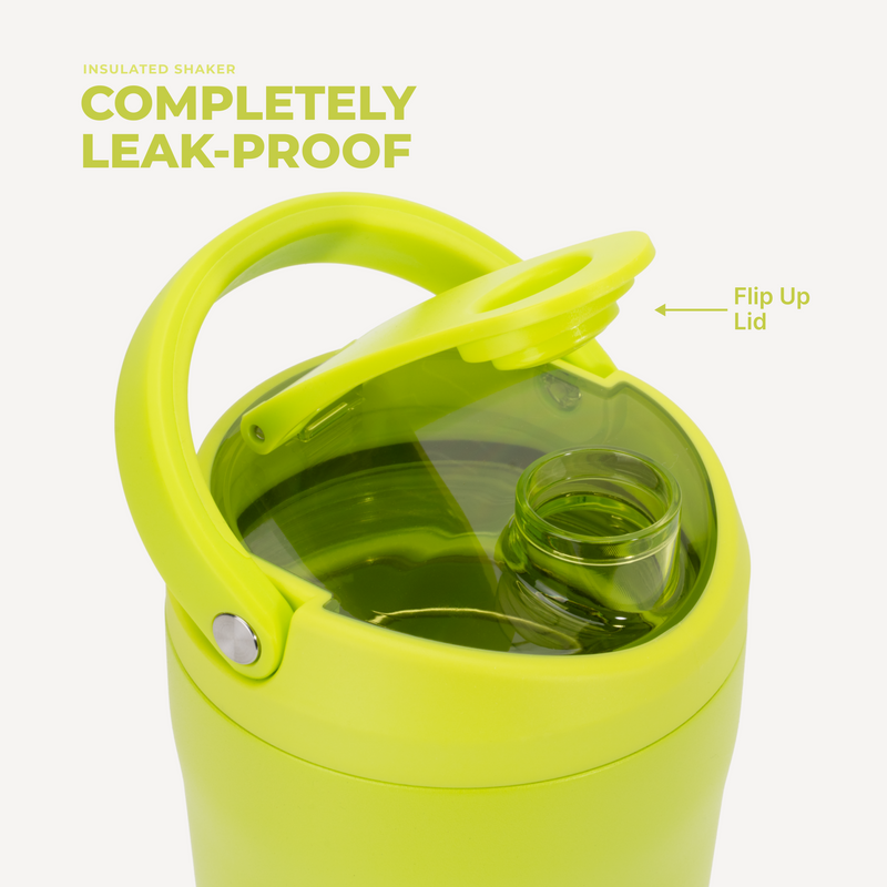 Insulated Shaker 24oz | Stainless Steel Protein Shaker Silent Grate – Lemon Lime