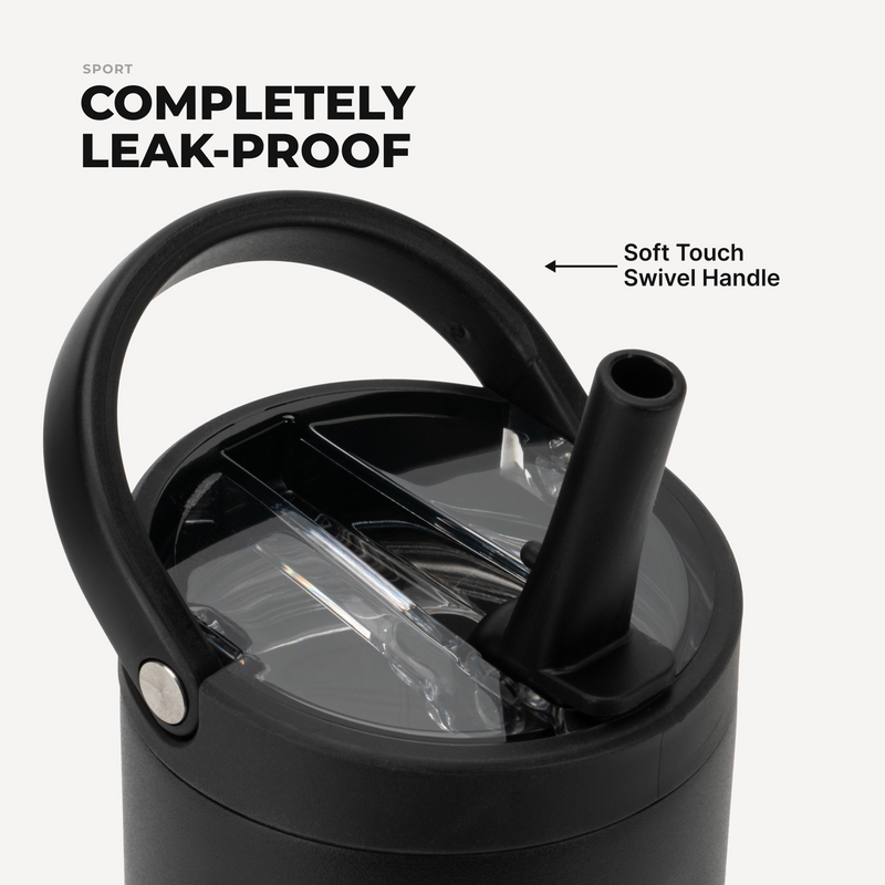 Sport 40oz | Large Leakproof Insulated Water Bottle – Black
