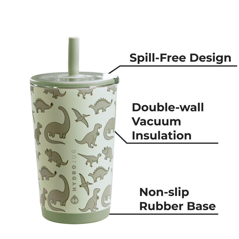 Everyday Tumbler 14oz | Ceramic-Lined Spill-Free Kids Tumbler – Dinosaur