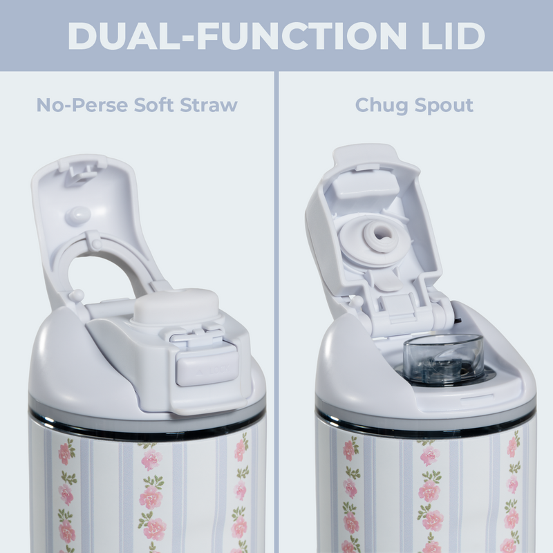 Ease2o 24oz | 2-in-1 Water Bottle with Soft Straw & Chug Spout – Primrose
