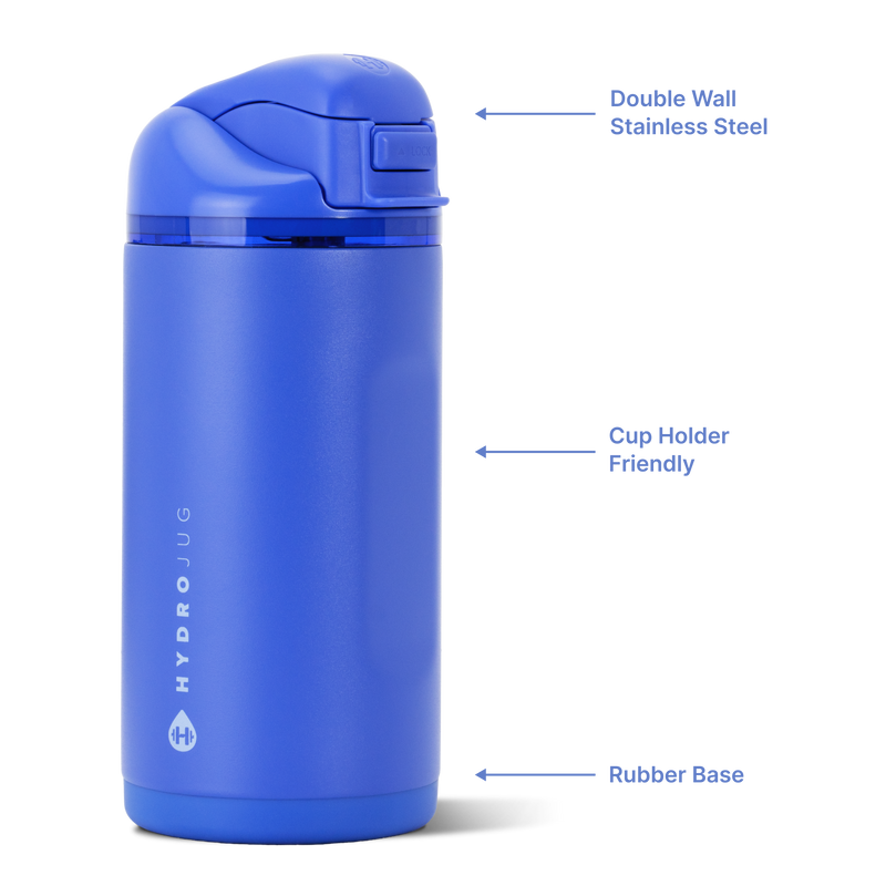 Ease2o 14oz | Leakproof 2-in-1 Kids Water Bottle with Straw & Chug Spout – Berry Pop