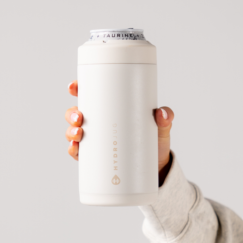 Can Cooler 16oz | 2-in-1 Insulated Tallboy Can Cooler Screw-Top Lock – Linen