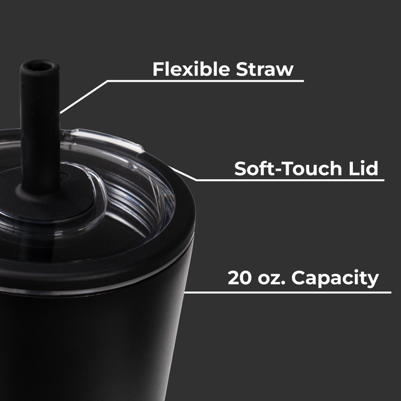Everyday Tumbler 20oz | Ceramic-Lined Insulated Tumbler with Straw – Black