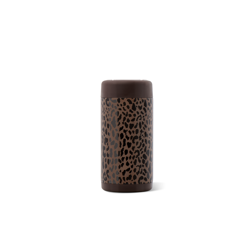 Slim Can Cooler 12oz - Brown Leopard