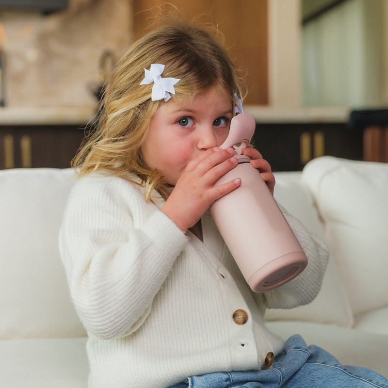 Ease2o 14oz | Leakproof 2-in-1 Kids Water Bottle with Straw & Chug Spout – Dusty Rose