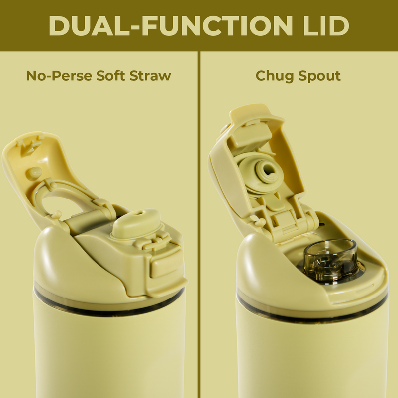 Ease2o 32oz | Compact Water Bottle with Straw & Chug Spout – Olive