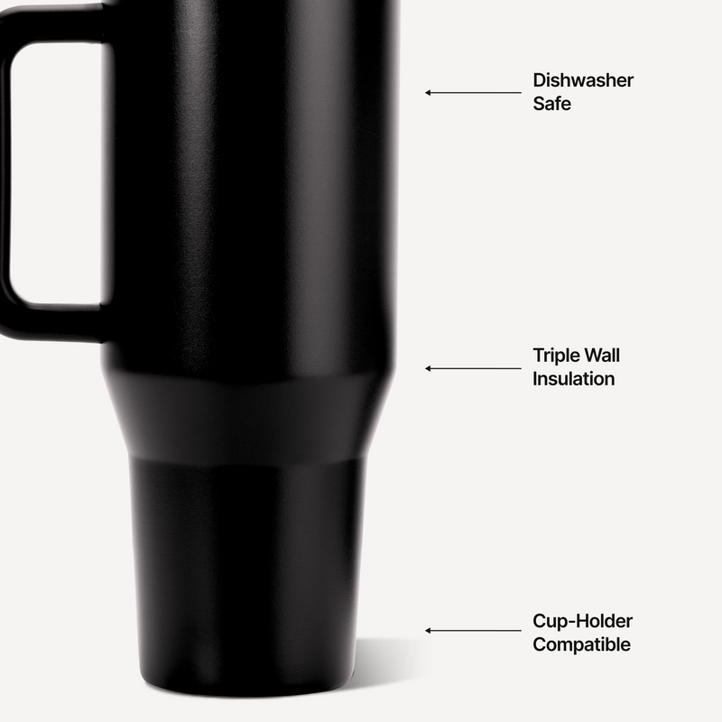 Traveler 40oz | All-Day Insulated Tumbler with Handle – Black