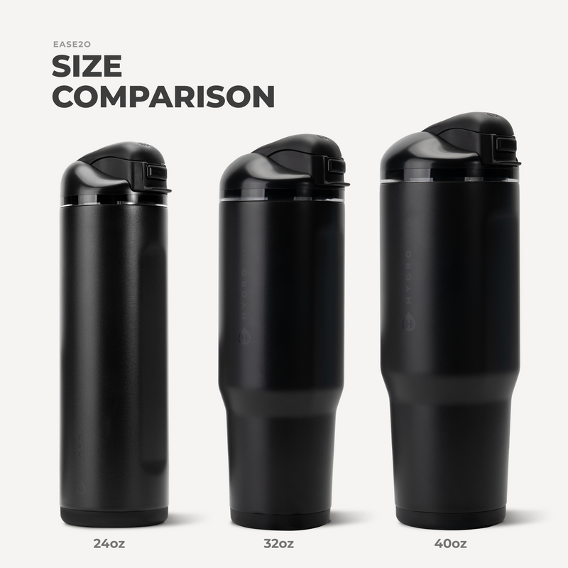 Ease2o 32oz | Compact Water Bottle with Straw & Chug Spout – Black