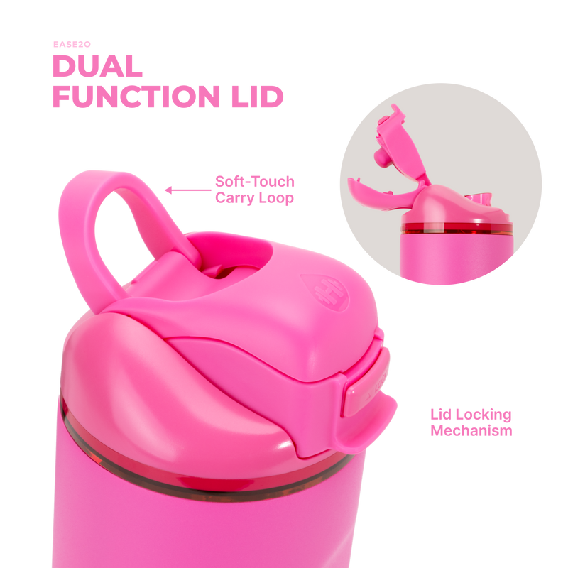 Ease2o 24oz | 2-in-1 Water Bottle with Soft Straw & Chug Spout – Razzle