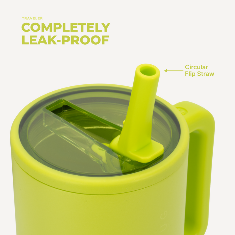 Traveler 32oz | Insulated Tumbler with Handle – Lemon Lime