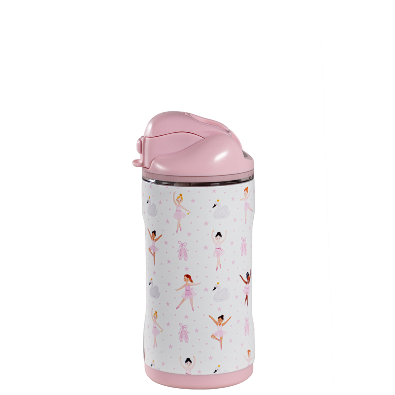 Ease2o 14oz | Leakproof 2-in-1 Kids Water Bottle with Straw & Chug Spout – Ballerina