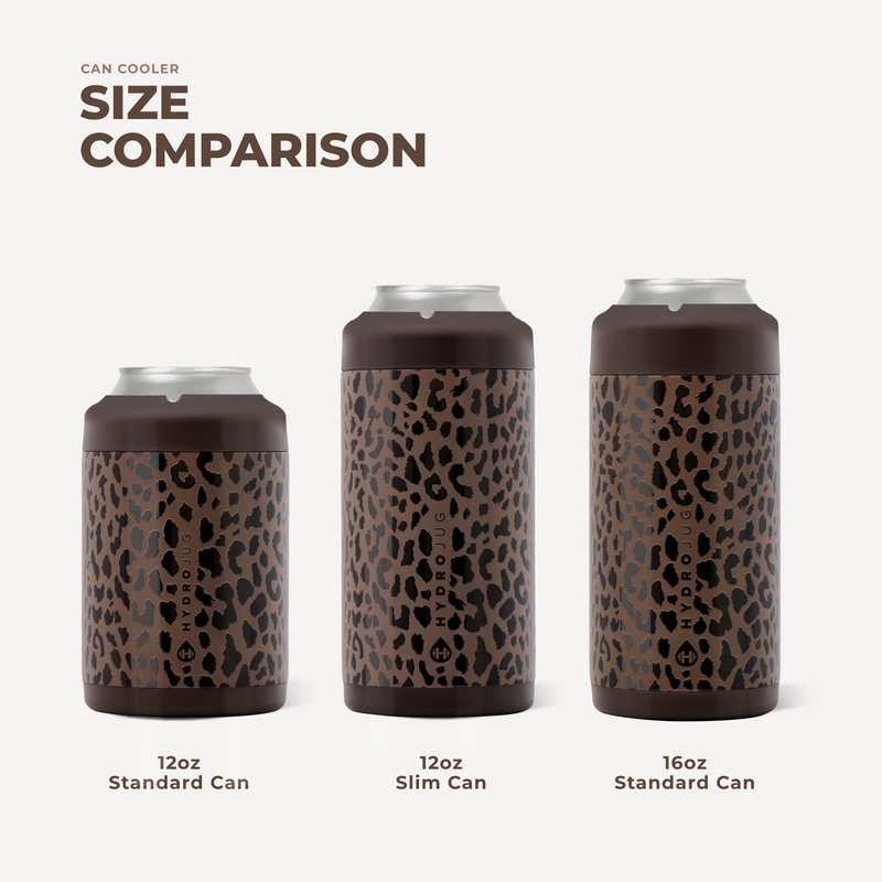 Slim Can Cooler 12oz - Brown Leopard