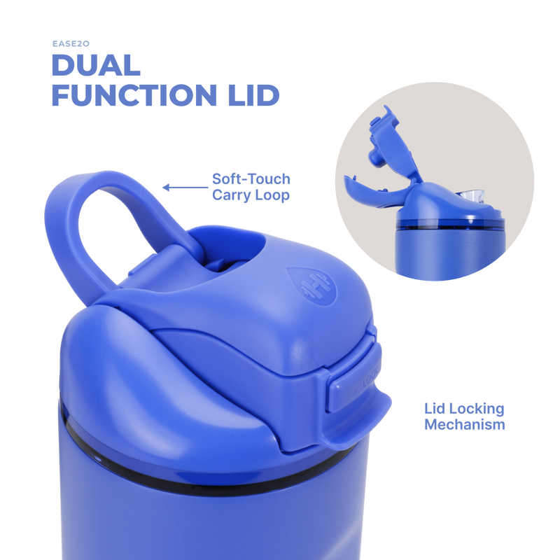 Ease2o 24oz | 2-in-1 Water Bottle with Soft Straw & Chug Spout – Berry Pop