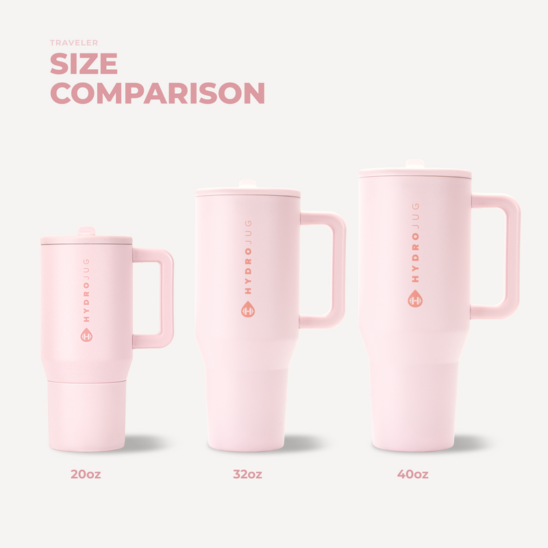 Traveler 20oz | Compact Insulated Tumbler with Handle – Pink Sand